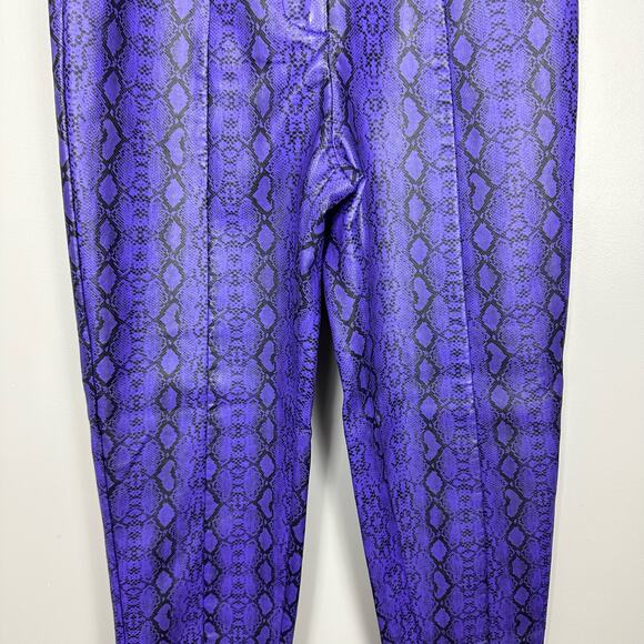 Nasty Gal Purple Faux Leather Snake Skin High Waist Pants Size 2 - Picture 10 of 11